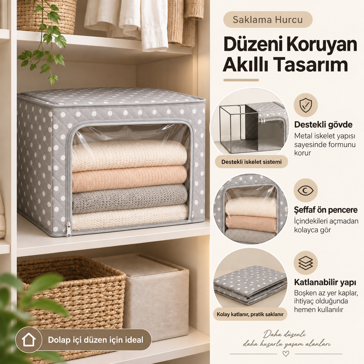 Katlanabilir Demir İskeletli Saklama Hurcu
