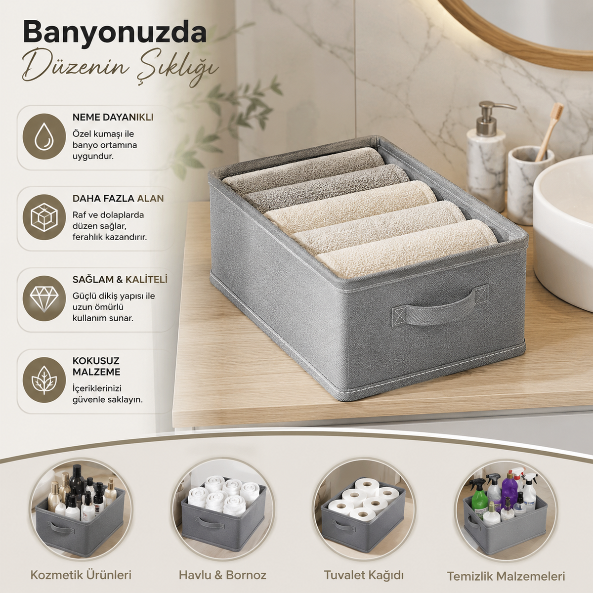 Ferahome Dolap Düzenleyici 45x25x20