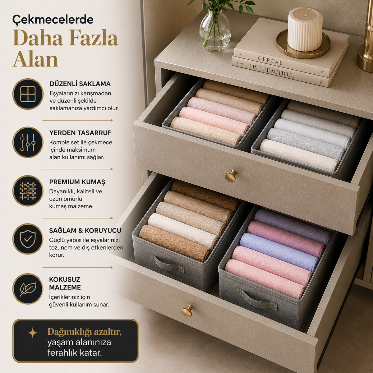 Ferahome Dolap Düzenleyici 45x25x20