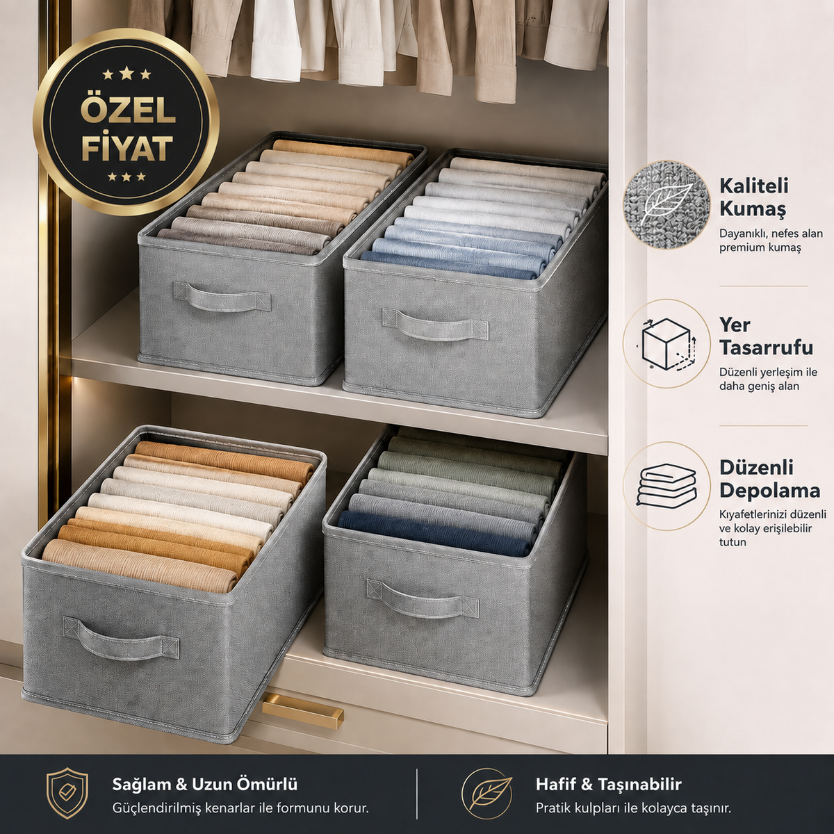 Ferahome Dolap Düzenleyici 45x25x20