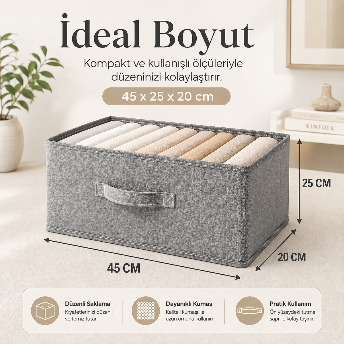 Ferahome Dolap Düzenleyici 45x25x20