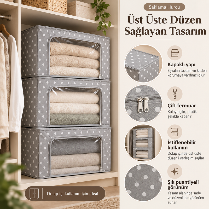 Katlanabilir Demir İskeletli Saklama Hurcu